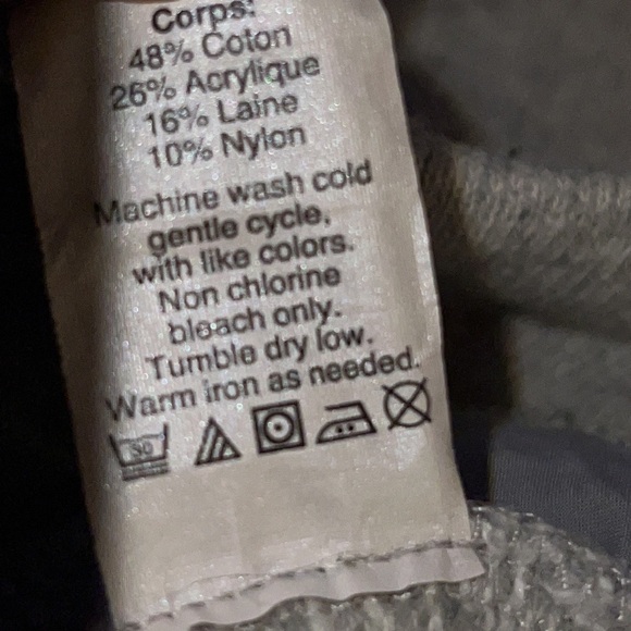 J. Crew heather gray cowl neck sweatshirt Sz L cotton blend front pockets - Picture 8 of 8